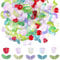 SUNNYCLUE 160PCS 10 Styles Tulip Flower Beads Glass Flower Spacer Beads Tulip Floral Acrylic Transparent Candy Colored Tulips Shaped Spacer Beads for Jewellery Making Beading Valentine's Day Supplies