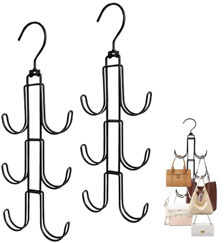 LPAMABA 2 PCS Porte Foulard en Acier, Porte Cravate et Ceinture, Rangement Ceinture Dressing, Organisateur de Cravates, Cintres pour Sac à Main, Accroche Sac à Main pour Chambre à Coucher, Armoire
