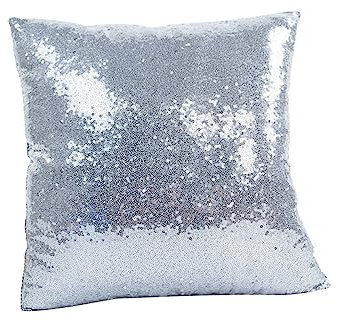 Warmhm Pailletten-Kissenbezug Silber Glitzernder Bezug Für Sofa Und Zuhause Ca Leicht Zu Reinigen Mit Reißverschluss
