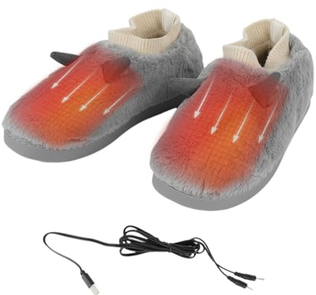 QARIDO Zapatillas con calefacción eléctrica - Calentador de pies eléctrico,Botas calefactables, Calentadores de pies, Zapatillas para microondas, Zapatos calefactables para Hombre para aliviar