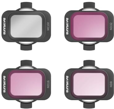 XDGJTBFMY for DJI Avata 2, for DJI Avata 2 Filter Set, Kameraobjektivfilter for DJI Avata 2, Mehrfach Beschichtetes Filterset for DJI Avatar 2 Drohnenzubehör(MCUV+ND8+ND16+ND32)