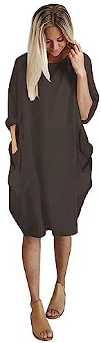 Angxiwan Angebote Damen Schuhe Damen Tunika Kleid Casual Halbarm V-Ausschnitt Midi Kleid Drucken Swing Dress A-Linie Mini Dress Spaghettiträger Hemdkleid Spitzenkleid Home Must Haves deko