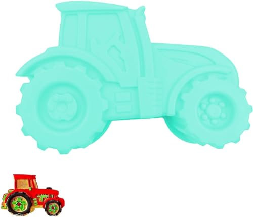 Yitobici Traktor Backform, DIY Auto Kuchenform, Traktor Silikon, Backformen,Brote,Kann für Kuchen, Desserts Verwendet Werden,(Cyanfarben)