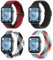 Bdsidy Nylon Bracelet Compatible avec Huawei Watch Fit 3, Réglable Sport Elastique Tressé Remplacement Bracelet pour Huawei Watch Fit 3 Smartwatch (Rouge Noir+Noir+Blanc Noir+Arcenciel)