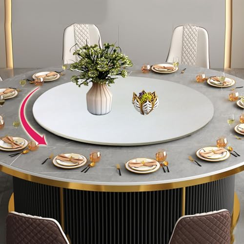 Großer Drehteller 70/80/90cm Holz Esstisch Plattenspieler, 360 °Drehbare Platte Serviertablett, Drehbar Plattenteller, Mit Silent Base, Küche Tische Drehscheibe, Küchen-Drehteller(D,60cm-24in)