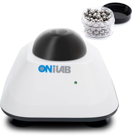 ONiLAB Mini Vortex Mixer mit Touch Funktion, Labor Mischen, Nagellack, Wimpernklebstoffe und Acrylfarben Mischen, Labor Vortex mit stabiler Aluminium Gussbasis, 120pcs 7/32in Mischkugeln, Schwarz…