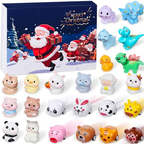 2024 Adventskalender Niedliches Tier Ornament, Weihnachts Countdown Kalender für Weihnachten Überraschungsgeschenk