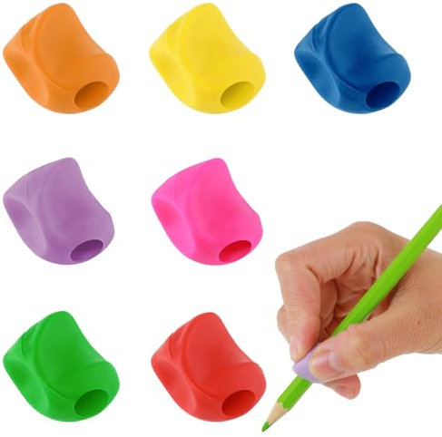 Mabor 7Pcs Pencil Soft Grips for Children Handwriting Tripod Grips for Children Kids Ergonomic Posture Correction Writing Aids Tool for Preschooler Toddler Kindergarten