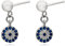 Evensee Ohrstecker 925 Sterling Silber Nazar Damen Ohrringe mit Anhänger,925 Silber,Blaues Auge mit Silberkugeln,Hypoallergener Teufelsauge Ohrstecker