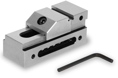 EBERTH Präzisions-Niederzugschraubstock, Backenbreite 26mm, maximale Spannkraft 22mm, Backenhöhe 9mm, aus robustem Stahl, professionell, für diverse Arbeiten, Werkstattschraubstock