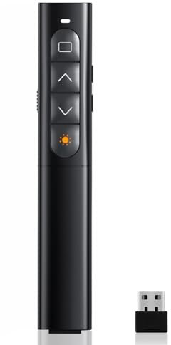 NXPUXP Wireless Presenter,Puntero de Control Remoto de Presentación Inalámbrico,Puntero Presentaciones,Presentación Remota de Diapositivas Para Presentaciones de PowerPoint(Negro)