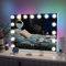YU YUSING Hollywood Spiegel mit RGB Schminkspiegel mit Beleuchtung 58X46cm, 15 LED Licht Dimmbar Kosmetikspiegel 3 Modi, Vanity Spiegel Tischspiegel, 10X Vergrößerung für Schminktisch Schlafzimmer