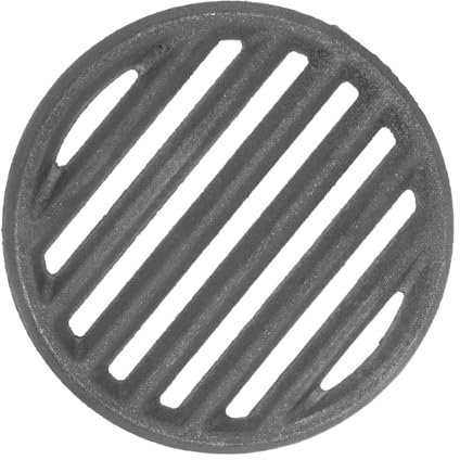 ifundom Grille De Barbecue Ronde En Fonte 22 Cm Pour Cuisson Extérieure Barbecue Bois Charbon, Résistance Élevée Répartition Uniforme Chaleur, Accessoire Polyvalent Camping Et Jardin