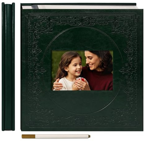 Vienrose Selbstklebendes Fotoalbum, 20 Blatt 40 Seiten, Dunkelgrün | Fotobuch zum Selbstgestalten, Scrapbook Album, Baby Hochzeit DIY, Fenster Cover, 10x15 13x18 20x25 Fotos