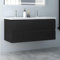 Biubiubath Badezimmermöbel 120cm Mineralguss Waschtisch mit Unterschrank Badmöbel Set Badezimmerschränke mit 2 Soft-Close Schubladen Hochglanz Schwarz