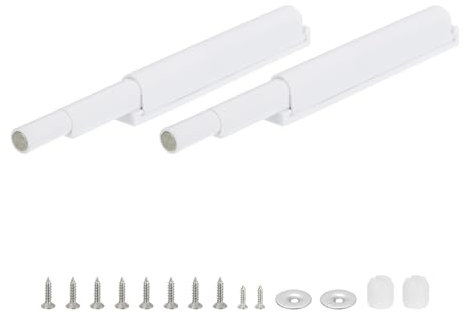 QUARKZMAN Softclose Türdämpfer, 2 Satz Push to Open Türöffner Magnet Schranktür Dampfer mit Ersatzschrauben, Schalldämpfer Möbeltürdämpfer für Küchenschrank Türen Kleiderschranktüren, Weiß