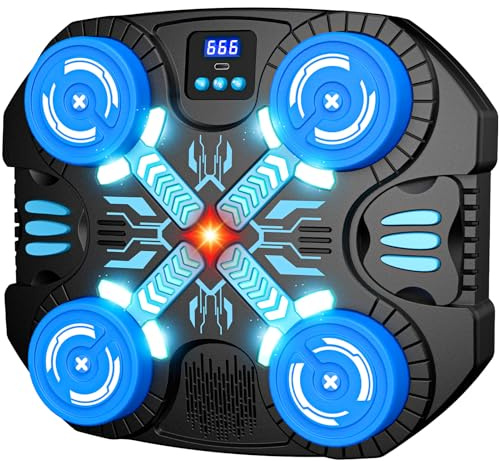 Machine de Boxe Musicale pour Enfant, avec Gants - Bluetooth - 3 Modes de Jeu Interactifs - Sac de Frappe Murale avec Affichage LED - Jouet Enfant 3-12 Ans, Cadeau pour Garçons
