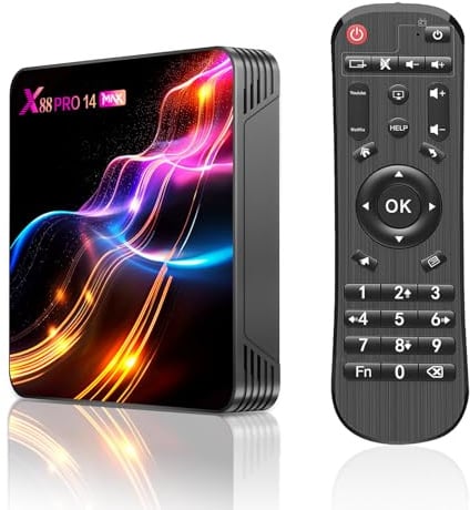 Android 14.0 TV Box,Sohiset Android TV Box with 4GB RAM 32GB ROM RK3528 Quad-Core 64bit Cortex-A53 Mali 450 MP2 GPU Support 2.4/5.0GHz WiFi BT5.0 10/100M Ethernet 8K 3D DLNA USB3.0 HDMI 2.0 H.265