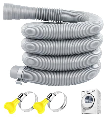 Tubo Desague Lavadora 2m, Extensión de Tubo de Desagüe para Lavadora, Manguera Lavadoras, Manguera Lavavajillas universal para secadora y lavavajillas, con 2 adaptadores y conectores extensores