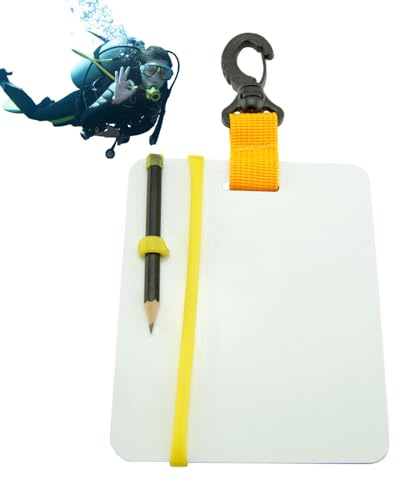 Generisch Tauch-Schreibtafel, wasserfester Drehclip und Bleistift, Tauch | Schreibtafel für klare Kommunikation, Taucher-Tablet, Unterwasser-Schreibtafel für Wassersporttauchen, Tauchzubehör