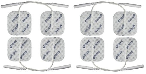 8 Elektroden-Pads 40x40 mm - Haft-Elektroden für TENS-Geräte & EMS-Trainer | wiederverwendbare Klebe-Elektroden | Sehr gute Haft - & Leitfähigkeit | Zertifiziertes Medizinprodukt - axion®
