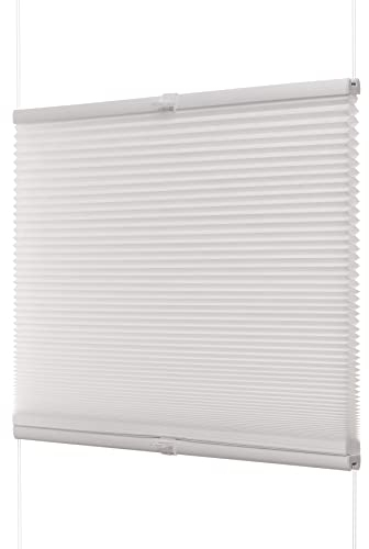 Ventanara® Waben Plissee ohne Bohren Weiß tageslicht Klemmfix Plisseerollo Faltrollo verspannt inklusive Premium Klemmträger 70 x 130 cm