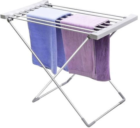 Oypla Electrical Heated Folding Clothes Horse Airer Dryer 8 Bar Foldable