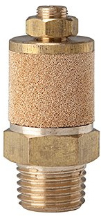 RIEGLER 113318-563-5 Schalldämpfer, Sinterbronce/MS, Abluft einstellbar, R 3/4, SW 30, 1Stk
