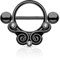 Piercingfaktor Brustpiercing Brust Nippel Intimpiercing Schild Tribal mit Kristallen - Anthrazit