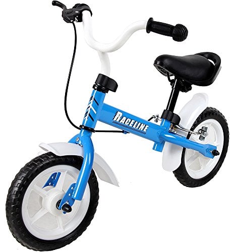 Spielwerk® Kinder Laufrad Höhenverstellbar Bremse Lenkrad ab 2-5 Jahre Fahrrad 10 Zoll PU Reifen Lauflernrad Sattel Gummigriffe Balance Bike Blau