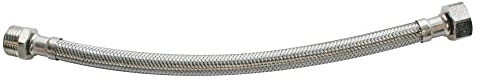 SOMATHERM FOR YOU, Flexible sanitaire 3/8 mâle écrou tournant 150mm DN8 - Tuyau EPDM tressé acier inox - Raccord durable, souple et étanche - Norme ACS, certifié QB, pression max 10 bars