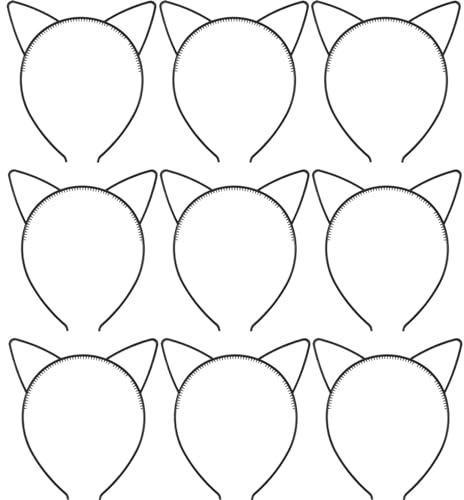 Frcolor Lot de 10 Costume de chat pour chat oreille Serre-tête Bandeau Cheveux oreilles Bijoux (noir)