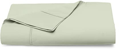 Pizuna 400 Fadenzahl Baumwolle bettlaken 180x280cm Helles Salbei,100% Langstapelige Baumwolle betttuch Weiche mako Satin, bettlaken ohne Gummizug (100% Helles Salbei Baumwolle betttuch 180 x 280 cm)