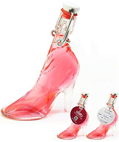 Pink Vodka Gift - Miniature Lady Shoe Shaped Glass Bottle - Stiletto 40ml - 36% ABV - Made By IL GUSTO (Pink Vodka)