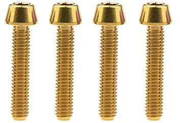 Yaruijia Titanschraube M4 x 8 15 20 mm Inbusschrauben für MTB Rennrad Bremsteile 4 Stück (M4 x 20 mm, Gold)