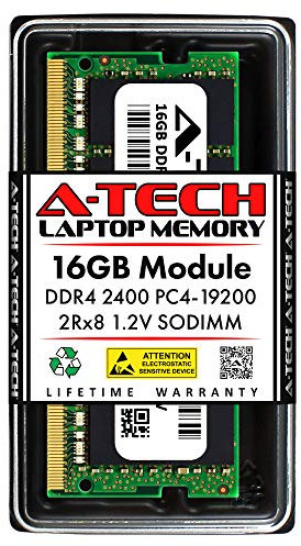 A-Tech Memorycity Barrette de mémoire RAM pour ordinateur portable Dell Latitude 7400, 7300, 5500, 5400, 5300, 3500, 3400, 3310, 3300 DDR4 2400 MHz SODIMM PC4-19200 16 Go