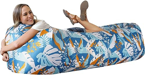 WEKAPO Aufblasbare Couch Air Lounger Chair Camping & Strand Zubehör Tragbares Blow Up Sofa für Wandern Rasen Indoor/Outdoor Filme & Musikfestivals Leichte und einfach aufzubauende Lufthängematte