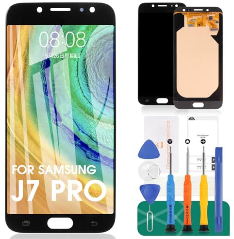 Para Samsung Galaxy J7 Pro 2017 Pantalla LCD para Galaxy J7 Pro Pantalla LCD de repuesto para Samsung J7 Pro J730 J730F/DS Touch Screen Digitizer Glass Assembly Kits(Negro)