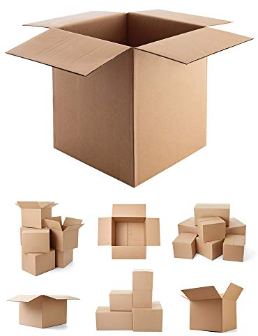 Wellpack Europe Small Medium Large Cardboard Packing Moving Removal Shipping Storage Boxes Pack (1, Large 40x40x40cm - 64l)