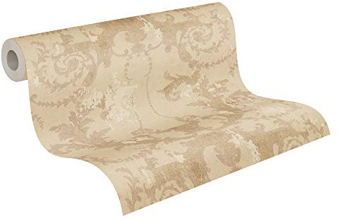A.S. Création Vliestapete History of Art Barocktapete mit Ornamenten 10,05 m x 0,53 m beige goldfarben 376483 37648-3