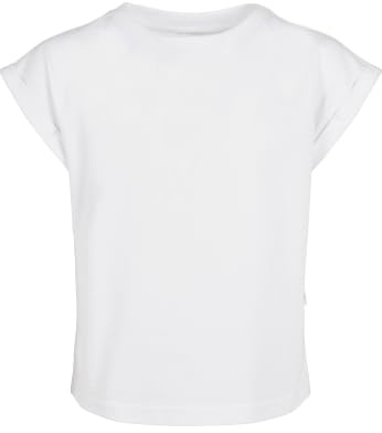 Urban Classics Mädchen Organic Extended Shoulder Tee – Lockeres T-Shirt im Loose Fit aus Bio-Baumwolle, kurzärmelig, Basic Sommer Shirt für Freizeit & Alltag,Weiß,122-128