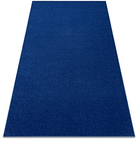 rugsx Einfarbiger Teppich Eton für Zimmer, Wohnzimmer, Schlafzimmer, Teppichboden Auslegware, dunkelblau, Verschiedene Größen, 100x200 cm