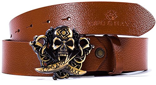 Cipo & Baxx Herren Gürtel Modell 09 Taba 110cm x 3,8cm