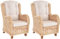 Krines Home Set/2 Exklusiver Lesesessel Birmingham bequem Rattansessel Rattanmöbel Set Sessel aus Rattan (Natur Hell)