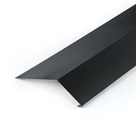 DQ-PP 1 m | antracita | RAL 7021 | 170 mm x 70 mm | Chapa de alero de aluminio | Ribete superior | Para canalones, canalones | para cualquier tipo de techo | gris negro