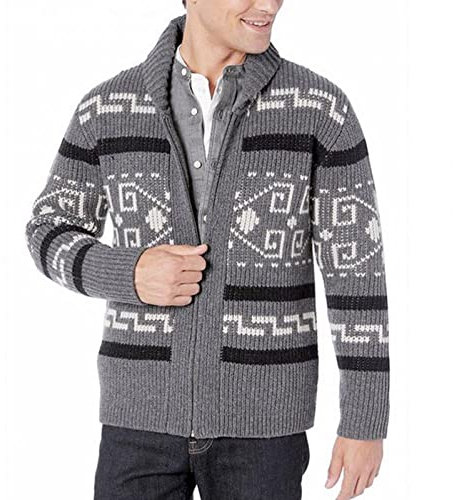 Hoodie Herren Unisex Big Lebowski Pullover Für Männer Reißverschluss Strickpullover Für Halloween Cosplay Kostüm Schal Cardigan Tops,Grau,3XL