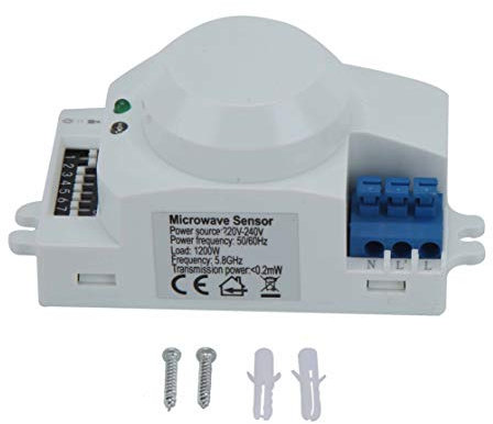 Akozon Interrupteur à détection de, 360 Degree Microwave Sensor Motion Detector Mouvement Intelligent Micro-Ondes degrés Smart Light Switch 220V‑240VAC SK‑600