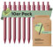 brandsupply® ECO WHEAT 10er SET – nachhaltiger Kugelschreiber aus Weizenstroh – hochwertige Kullis für weiches Schreiben - mit auswechselbarer Mine in blau (Farbe Rot)