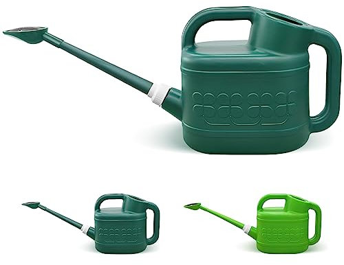 Qilebi Regadera de 2 galones para Plantas al Aire Libre, regaderas de Plantas con Boquilla Larga extraíble y Cabezal de aspersor de Acero Inoxidable, regadera de plástico Grande para Flores de jardín