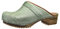 Sanita Caroline offener Clog | Original handgemacht | Leder-Holzclogs für Damen | Nachhaltige Sohle | Hellgrün | 40 EU